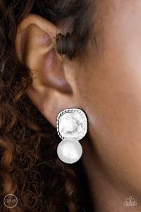 Gatsby Gleam - White Clip-On - Paparazzi Accessories