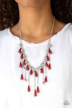 Load image into Gallery viewer, Fleur de Fringe - Red - Paparazzi Accessories