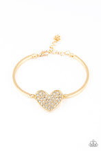 Load image into Gallery viewer, Heart-Stopping Shimmer - Gold - Paparazzi Accessories