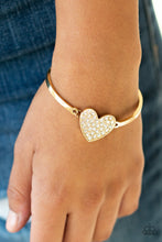 Load image into Gallery viewer, Heart-Stopping Shimmer - Gold - Paparazzi Accessories