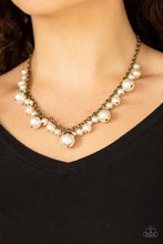 Load image into Gallery viewer, Uptown Pearls - Brass - Paparazzi Accessories