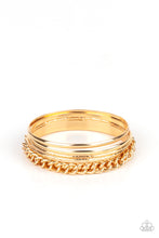 Load image into Gallery viewer, A Piece of The Action - Gold - Paparazzi Accessories