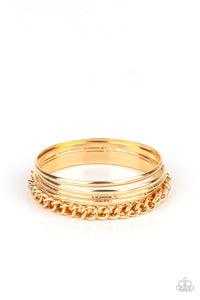 A Piece of The Action - Gold - Paparazzi Accessories
