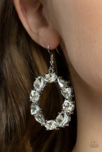 Load image into Gallery viewer, GLOWING in Circles - White Earring - Paparazzi Accessories