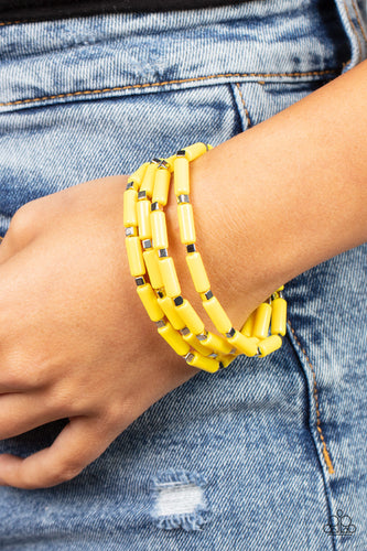 Radiantly Retro - Yellow - Paparazzi Accessories