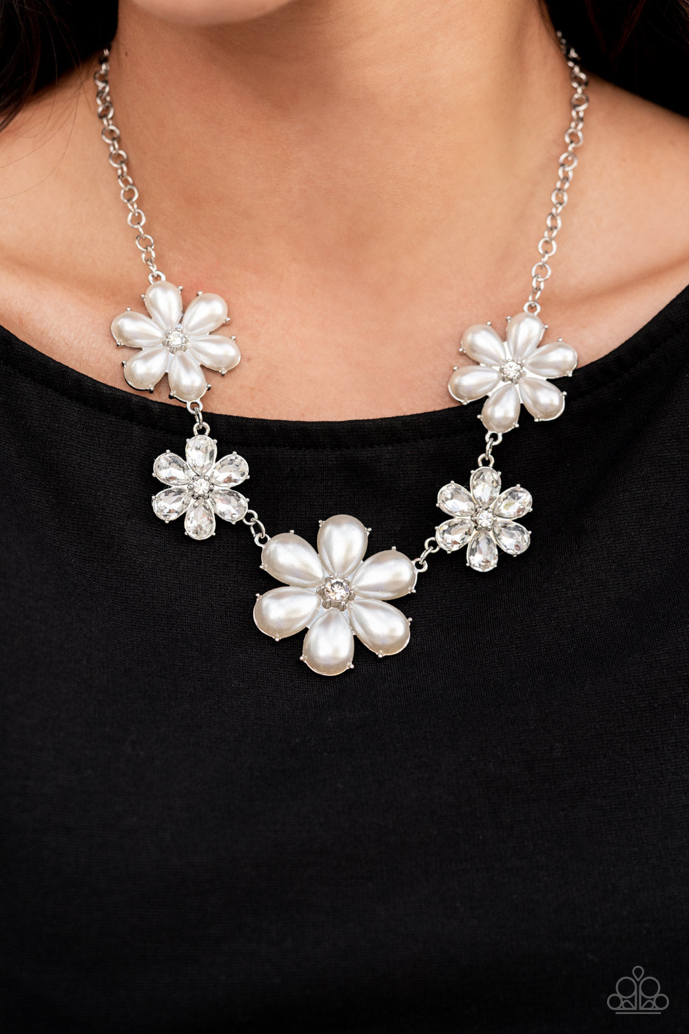 Fiercely Flowering - White - Paparazzi Accessories